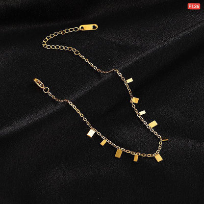 Hanging Small Biscuit 18K Gold Plated Anklet Payel