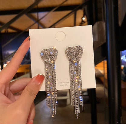 Multi Chain Love Diamond Cut Earrings
